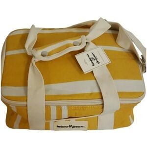 Lands' End Yellow and White Striped Travel Bag